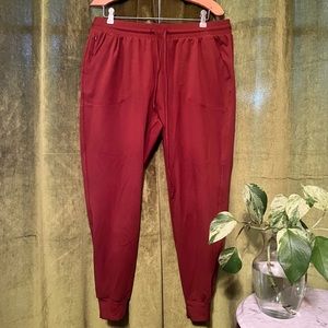 2 Pairs Rachel Zoe Relaxed Fit Green Rust Orange Stretch Jogger Pants Women